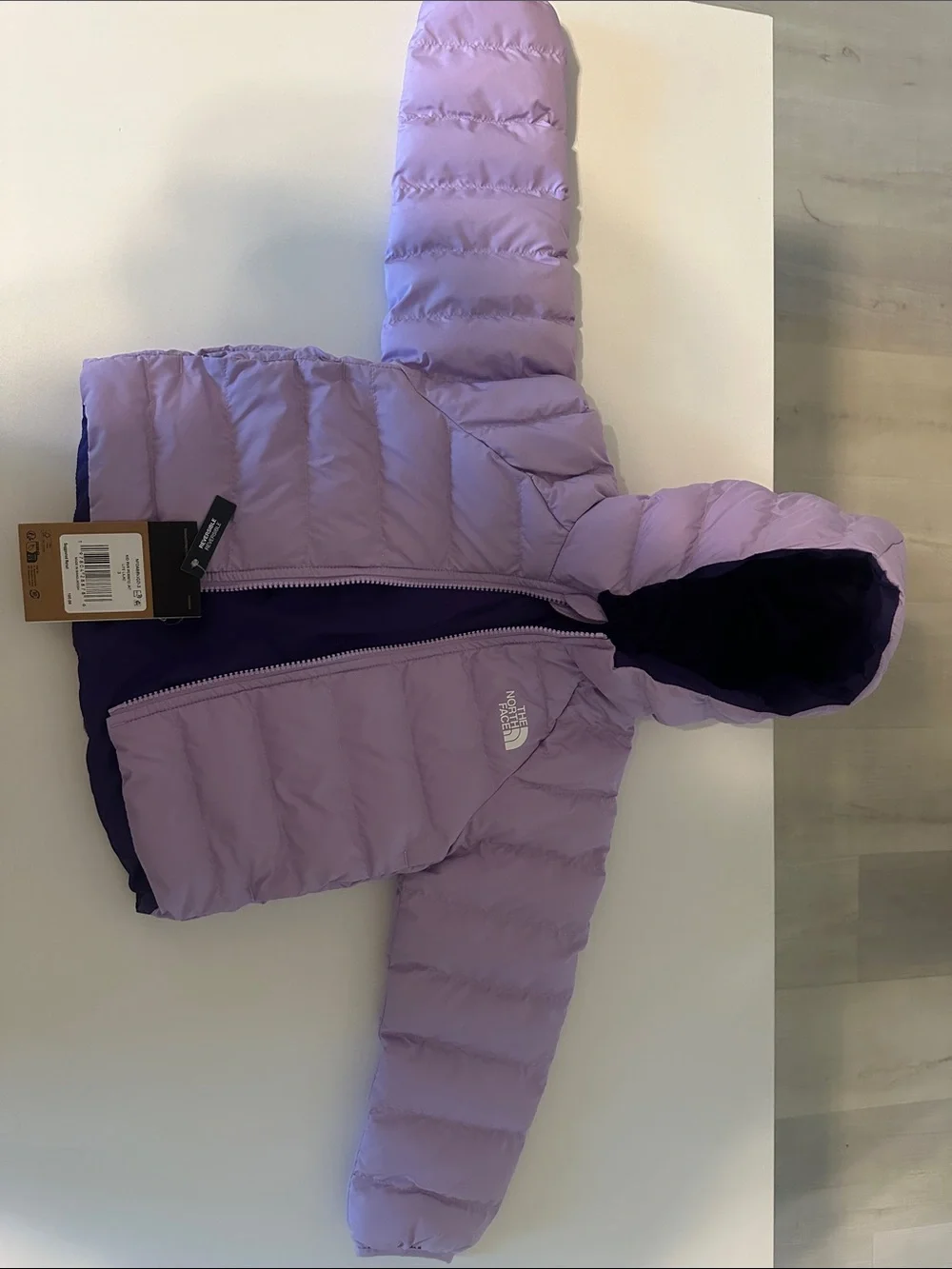 The North Face Kids Lavender Hooded Puffer Jacket